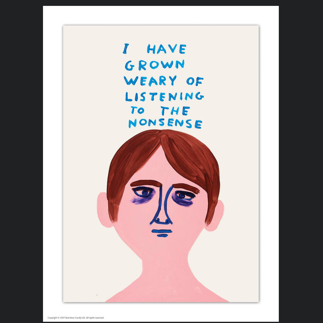 Weary Of The Nonsense David Shrigley Postcard
