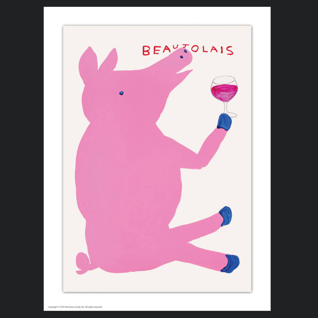 Beaujolais Pig David Shrigley Postcard