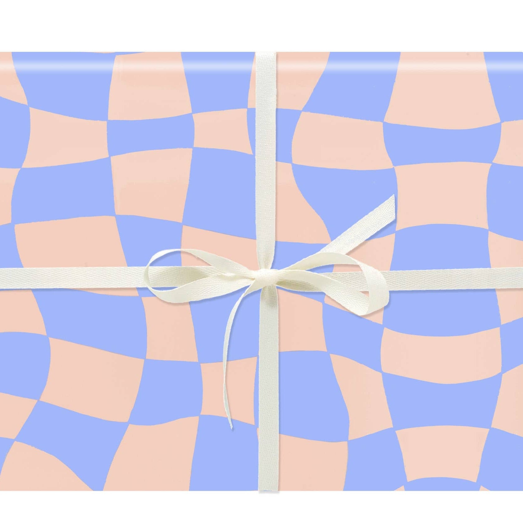 Warped Check Gift Wrap - Single Sheet