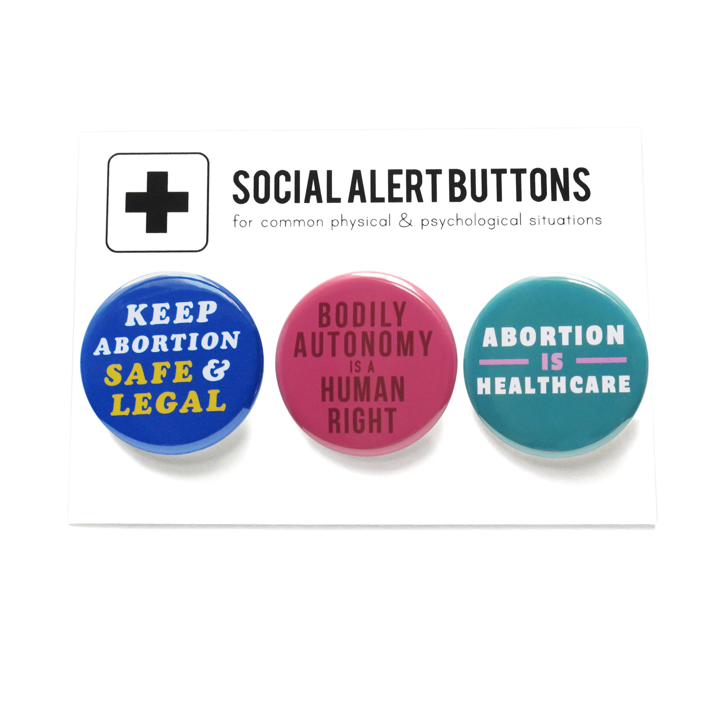 Abortion Rights 3-Pack Pinback Buttons