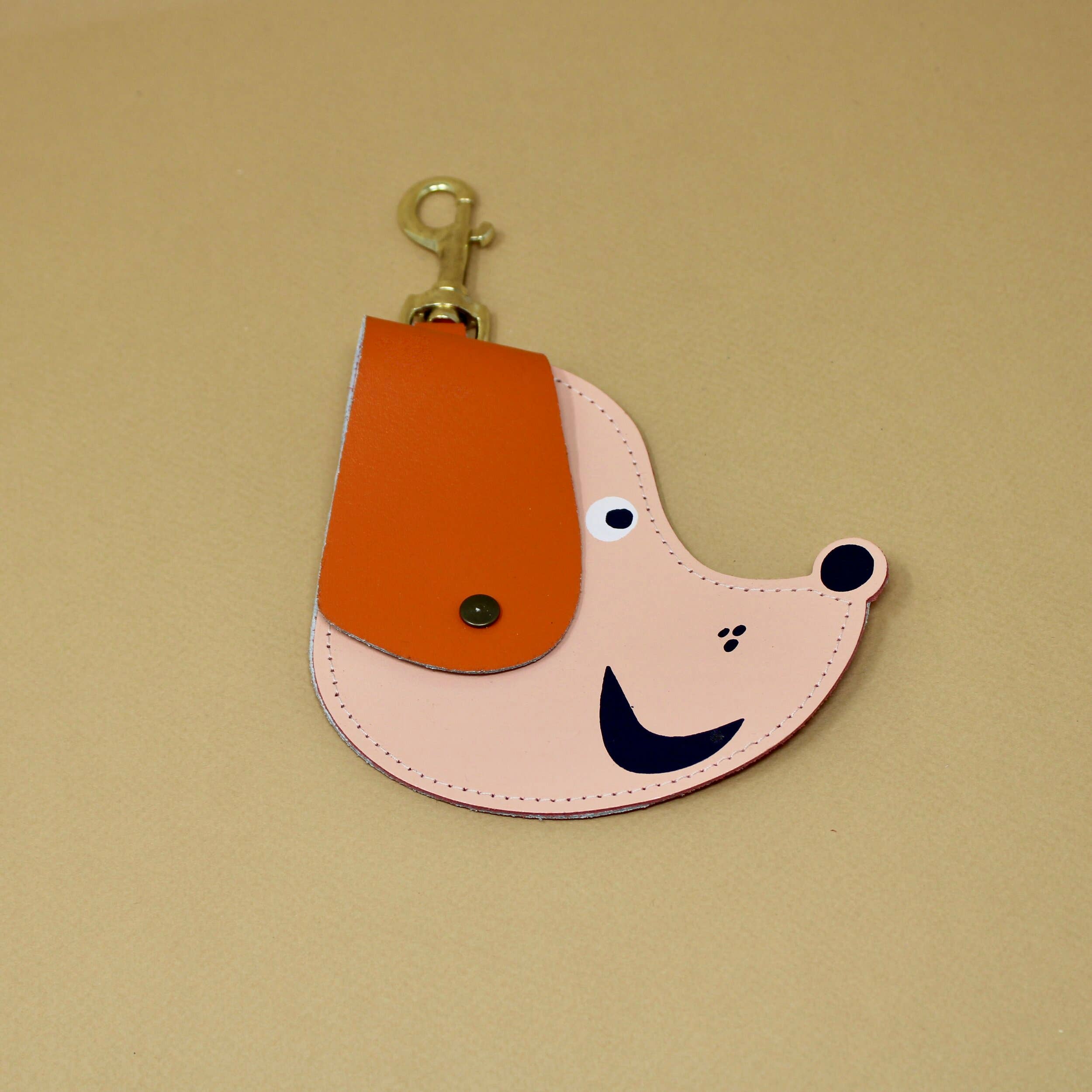 Leather Doggy Bag Holder / Peach