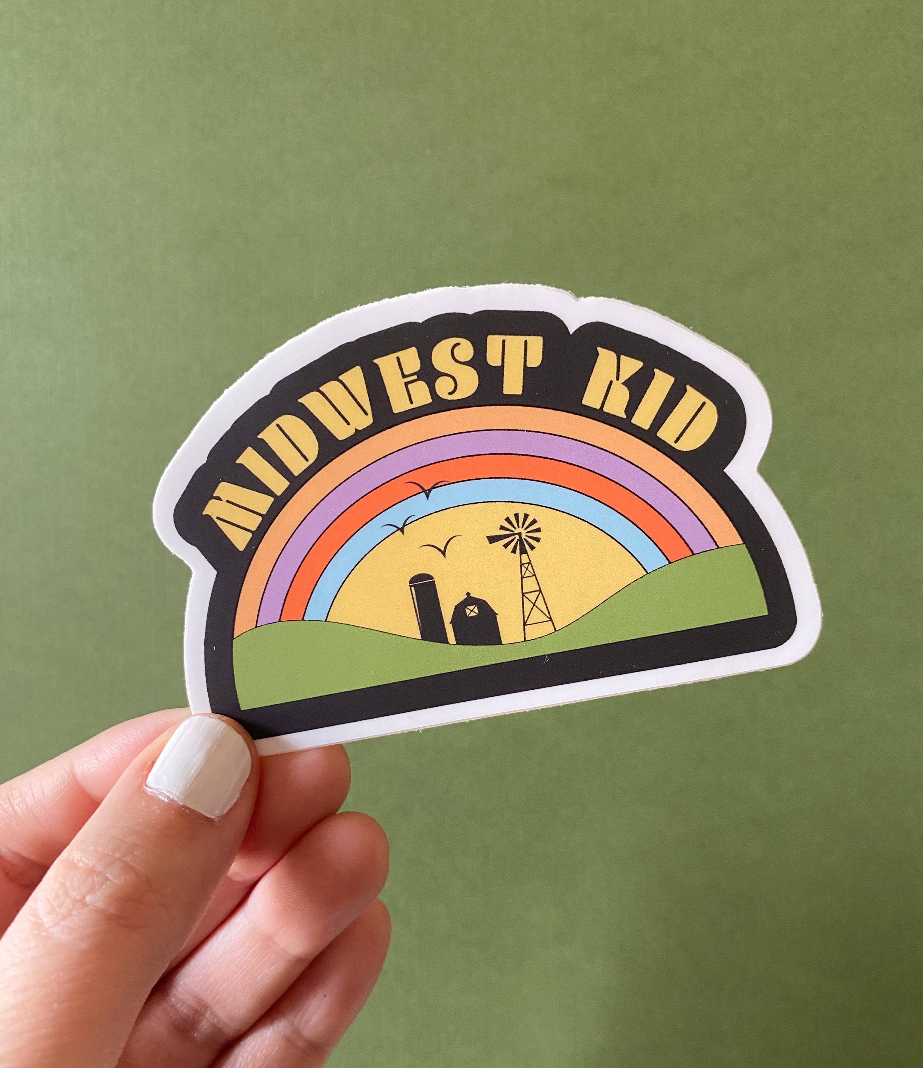 Midwest Kid Retro Rainbow Vinyl Sticker