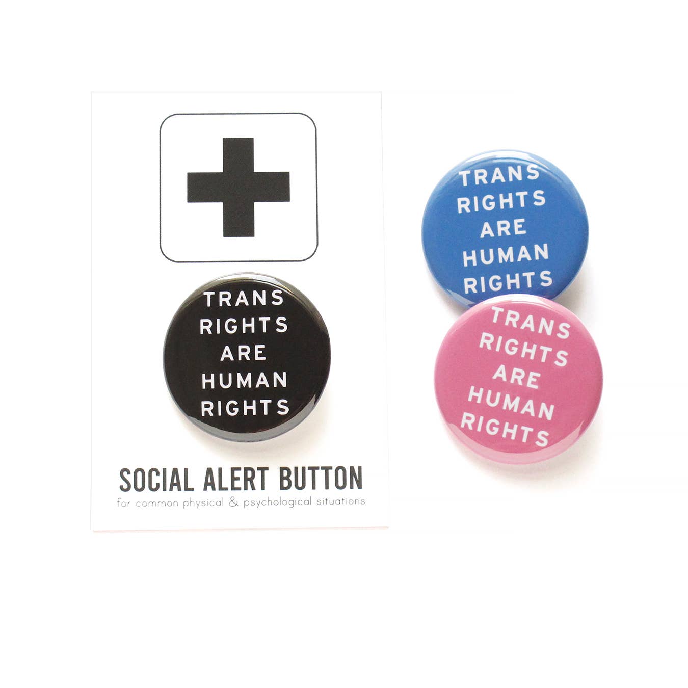 Trans Rights Pinback Button / Pink