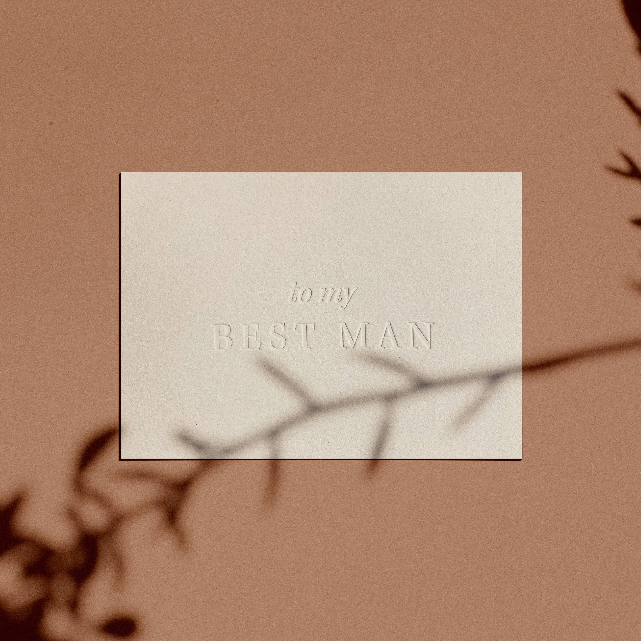To my Best Man Letterpress Card