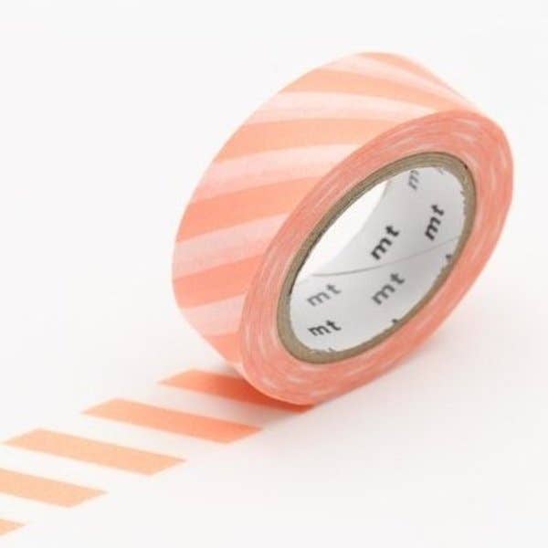Stripe Salmon Pink Washi Tape