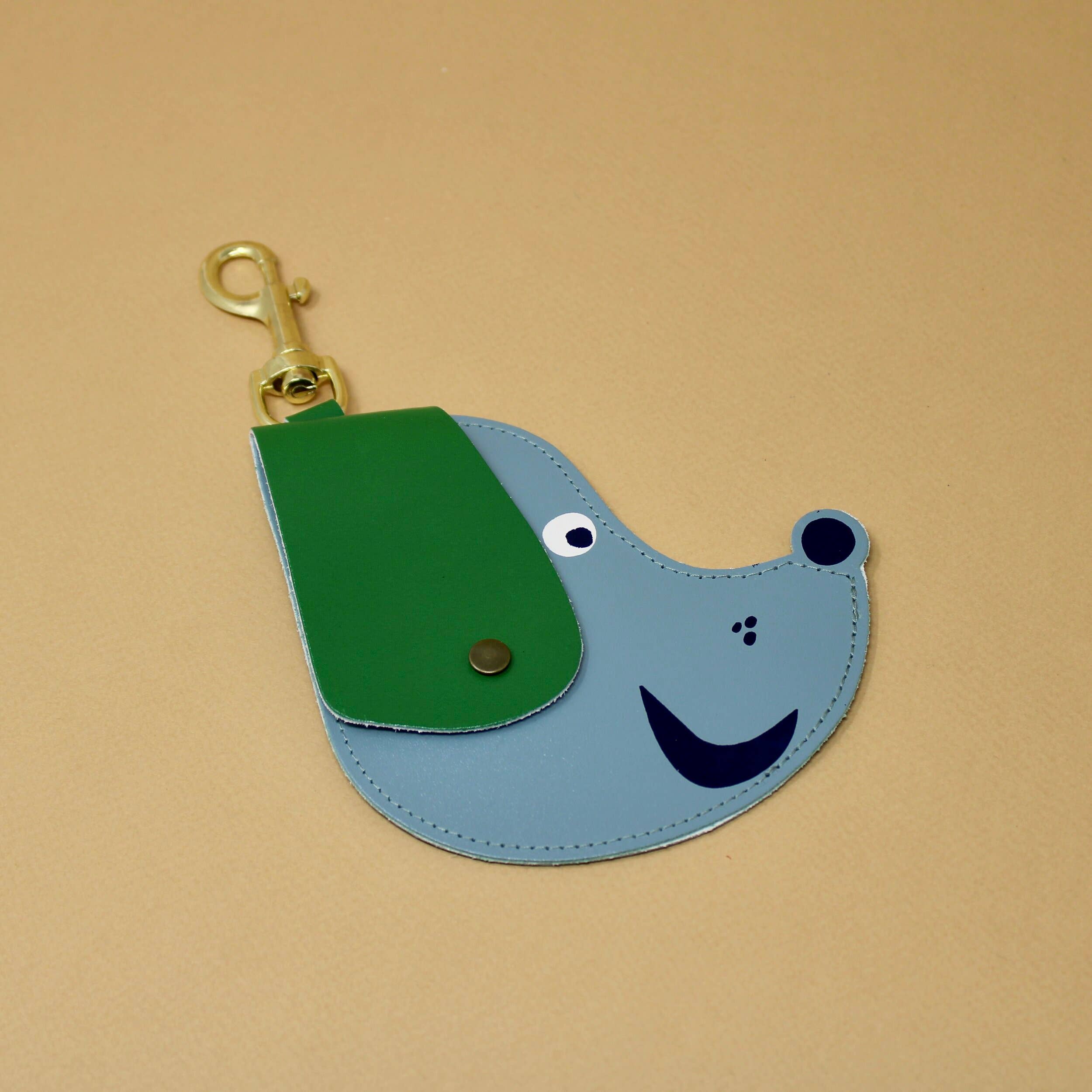 Leather Doggy Bag Holder / Blue