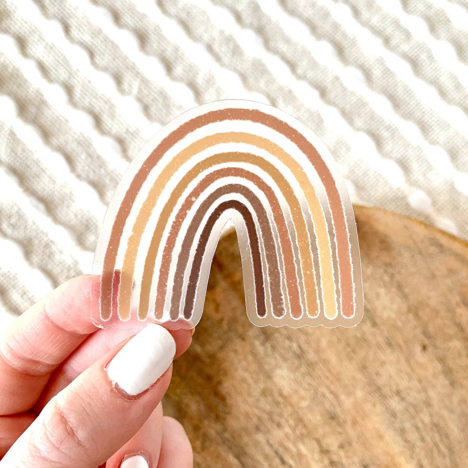 Clear Brown Rainbow Sticker