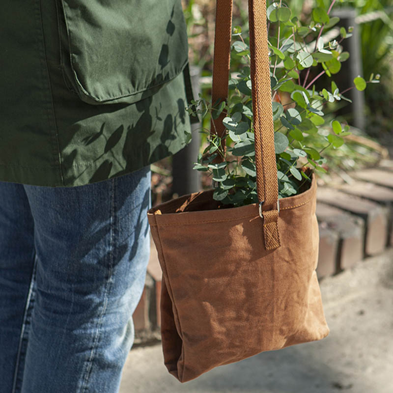 Canvas Flower Bag / Camel