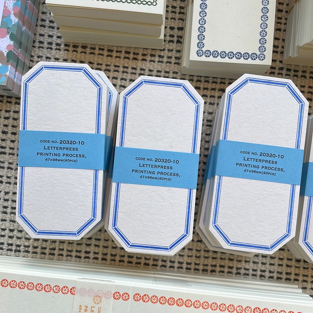 Blue Letterpressed Labels