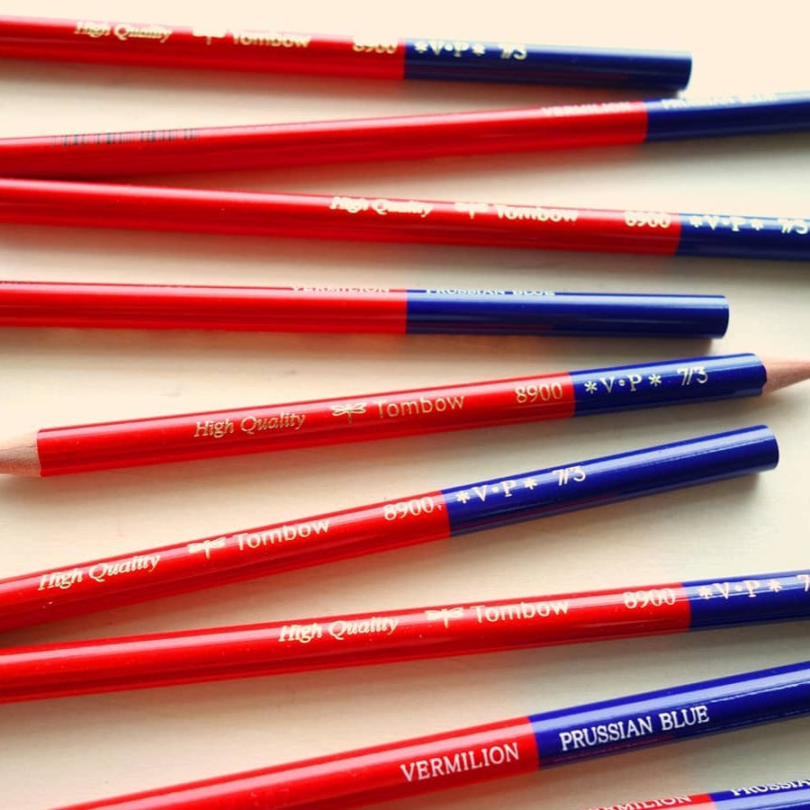 Tombow 8900 red and blue pencil duo