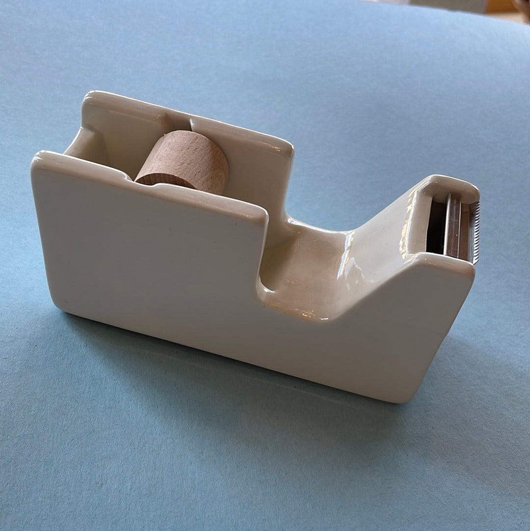 white porcelain tape dispenser / small
