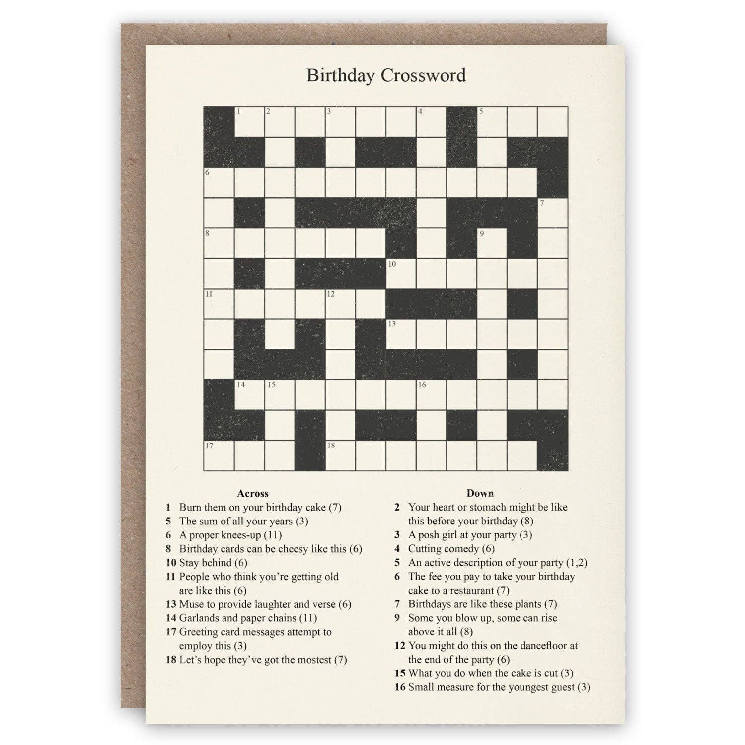 Birthday Crossword Card