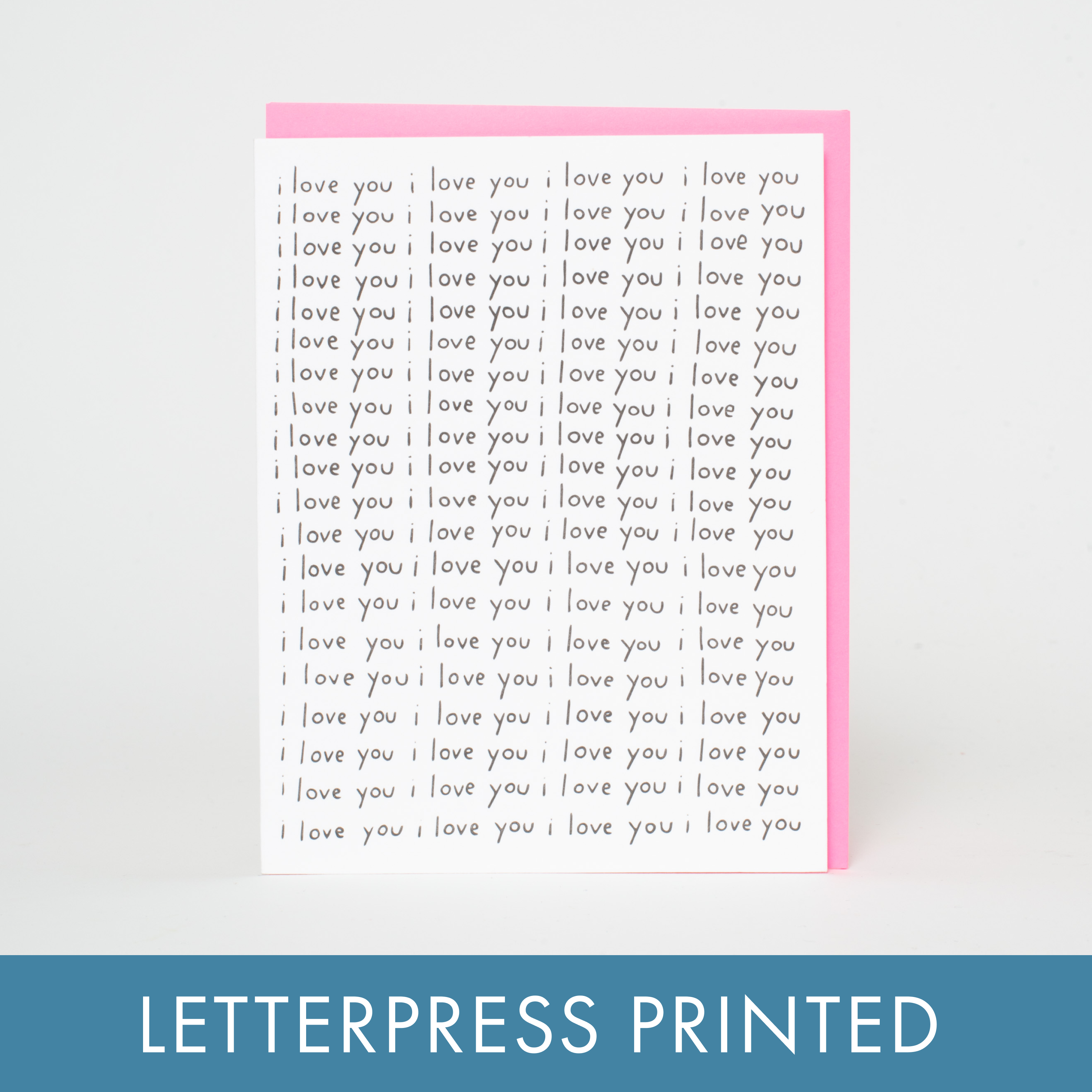 I Love You on Repeat Letterpress Card