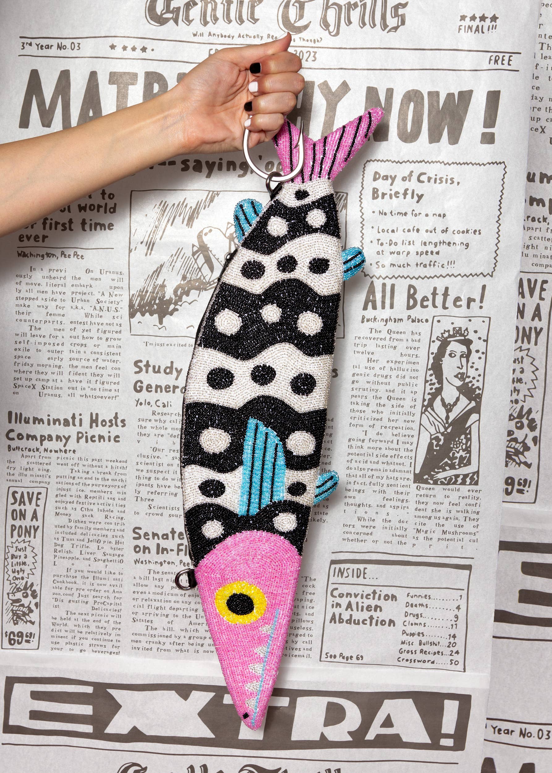 Fish baguette purse