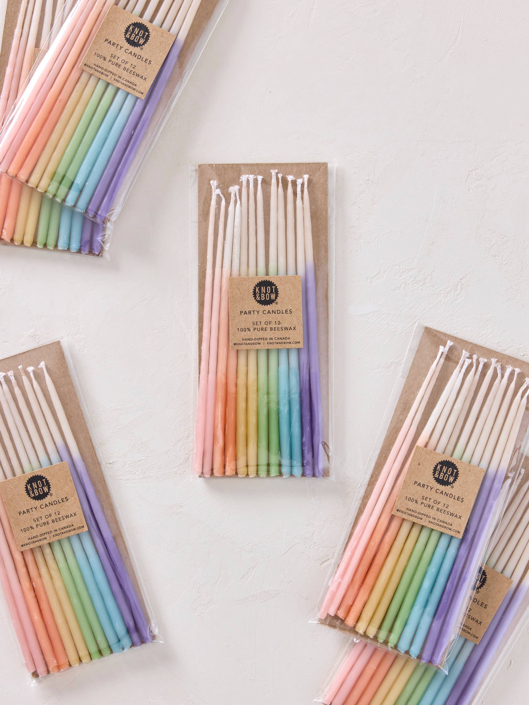 Hand-dipped Beeswax Birthday Candles | Tall Rainbow Ombré