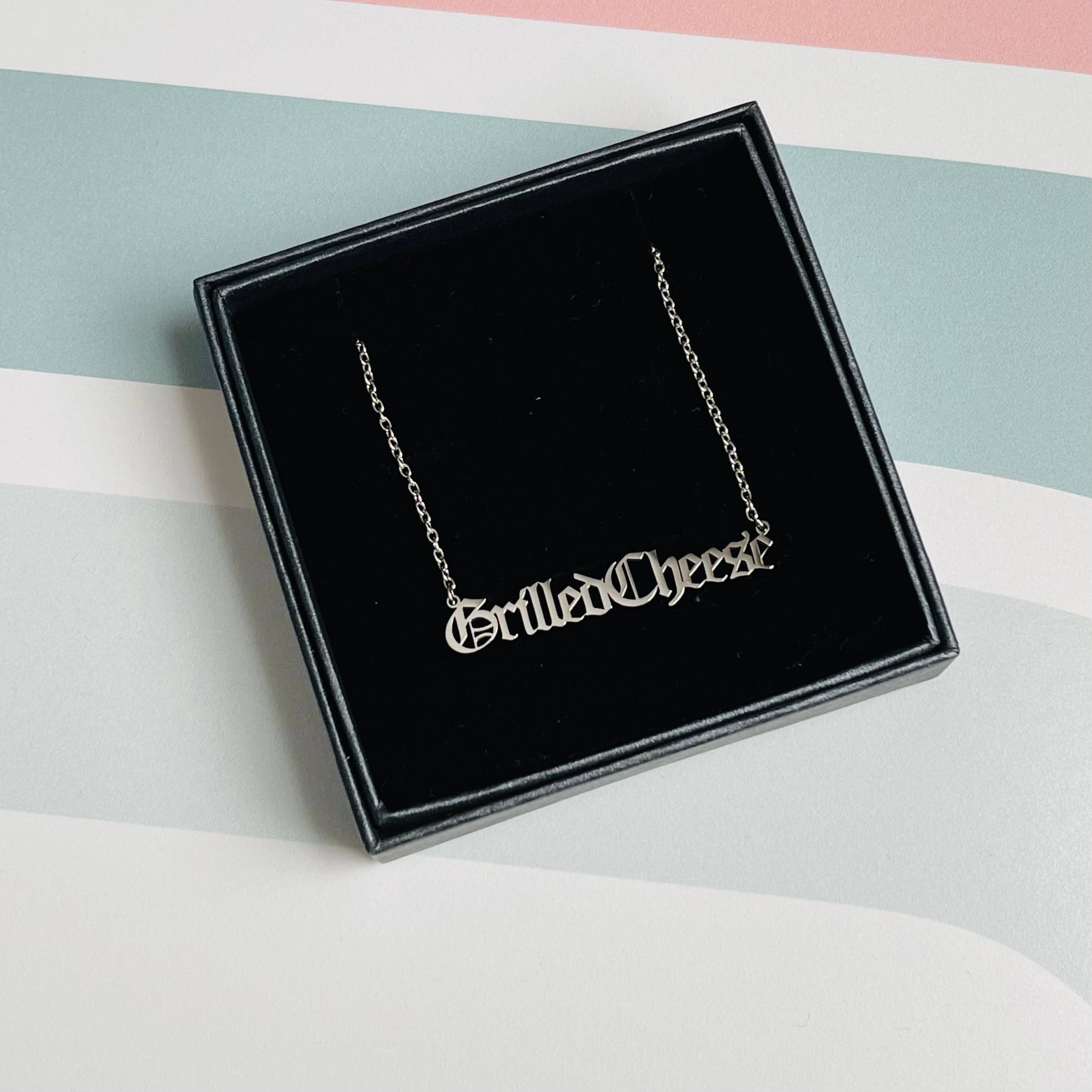 Grilled Cheese Stainless Steel Necklace