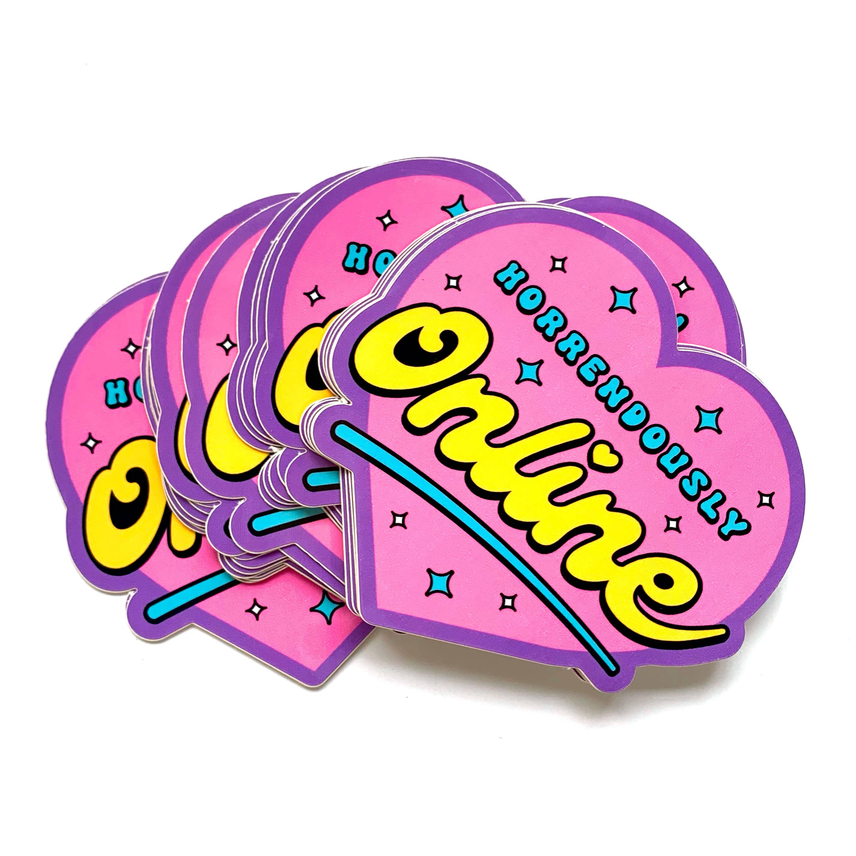 Horrendously Online Heart-Shaped Vinyl Sticker