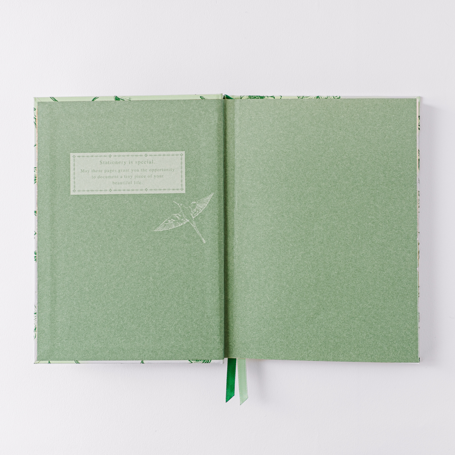 Green Botanical Bird Toile Journal