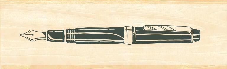 Fountain Pen Rubber Stamp