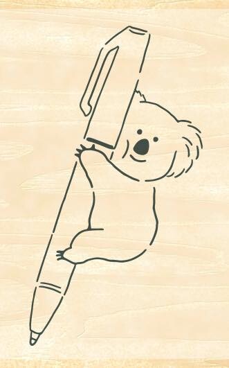 Ballpoint Pen Koala Rubber Stamp