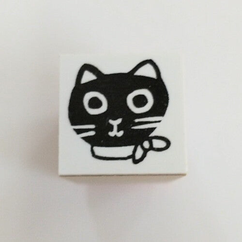 Chibi Kuroneko Cat Rubber Stamp
