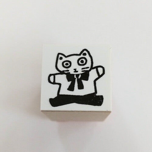 Chibi Jampneko Cat Rubber Stamp