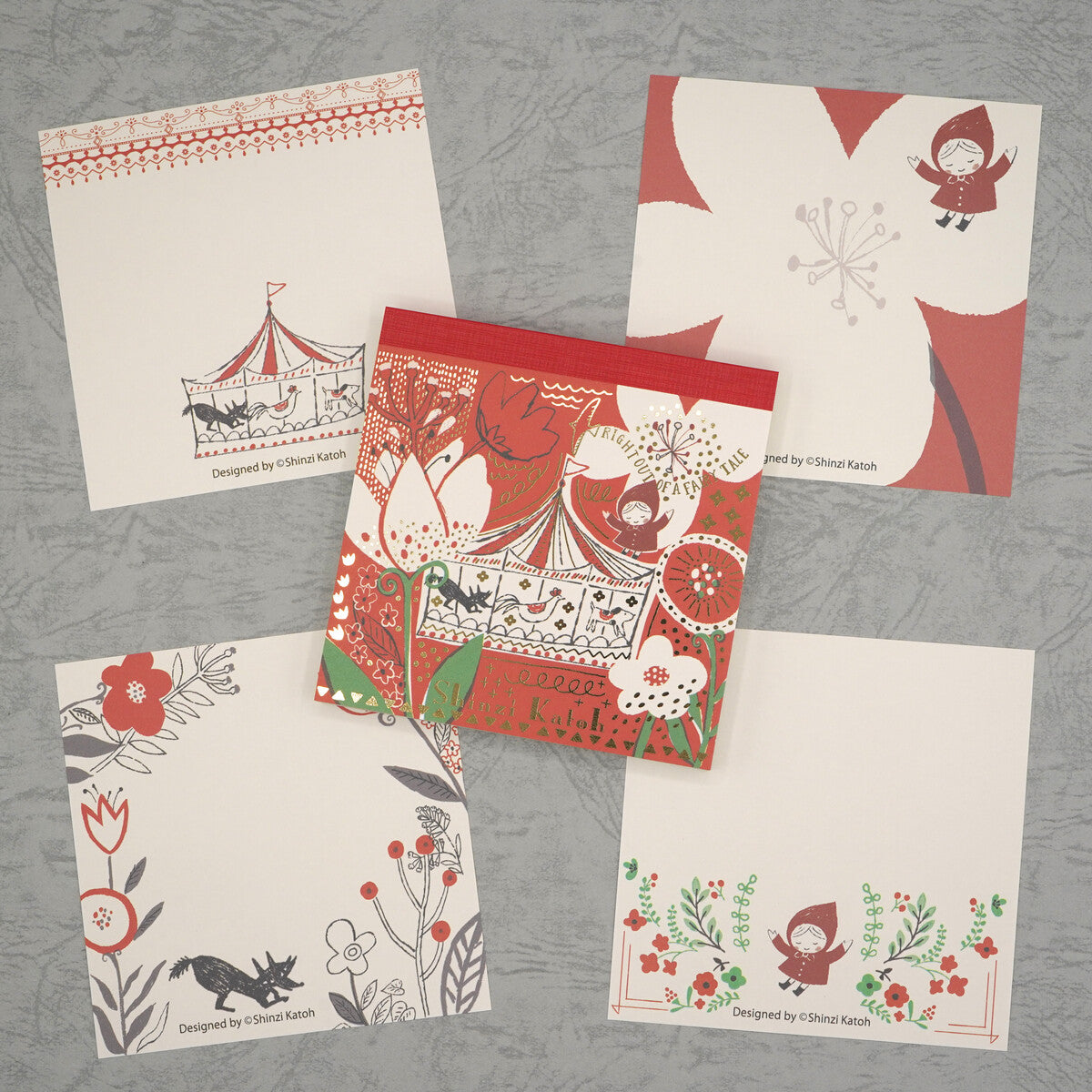 Shinzi Katoh Block Memo Pad / Red Riding Hood / "Merry Go Round"