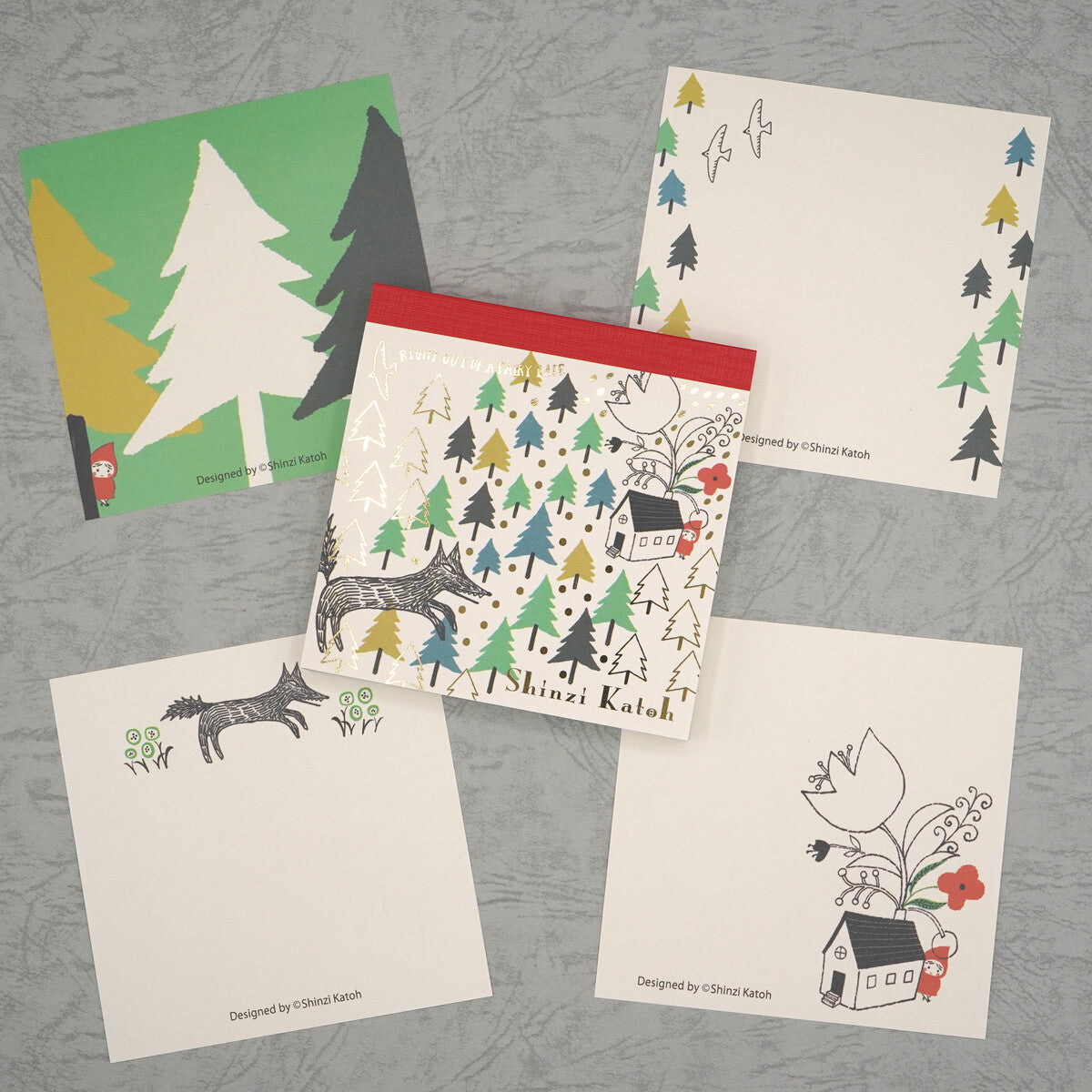 Shinzi Katoh Block Memo Pad / Red Riding Hood / "Hide and Seek"