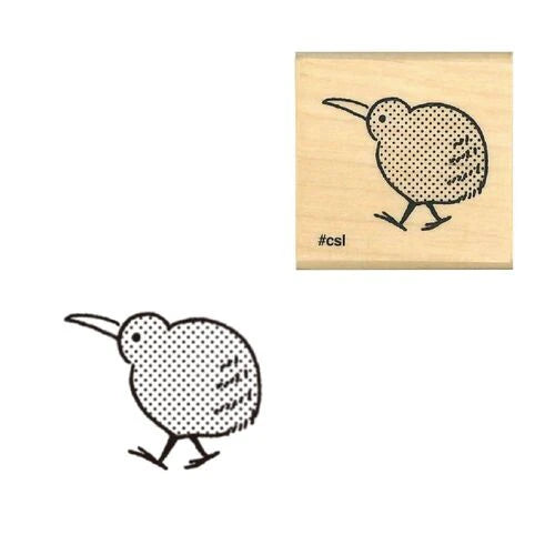 Walking Kiwi Bird Mini Rubber Stamp