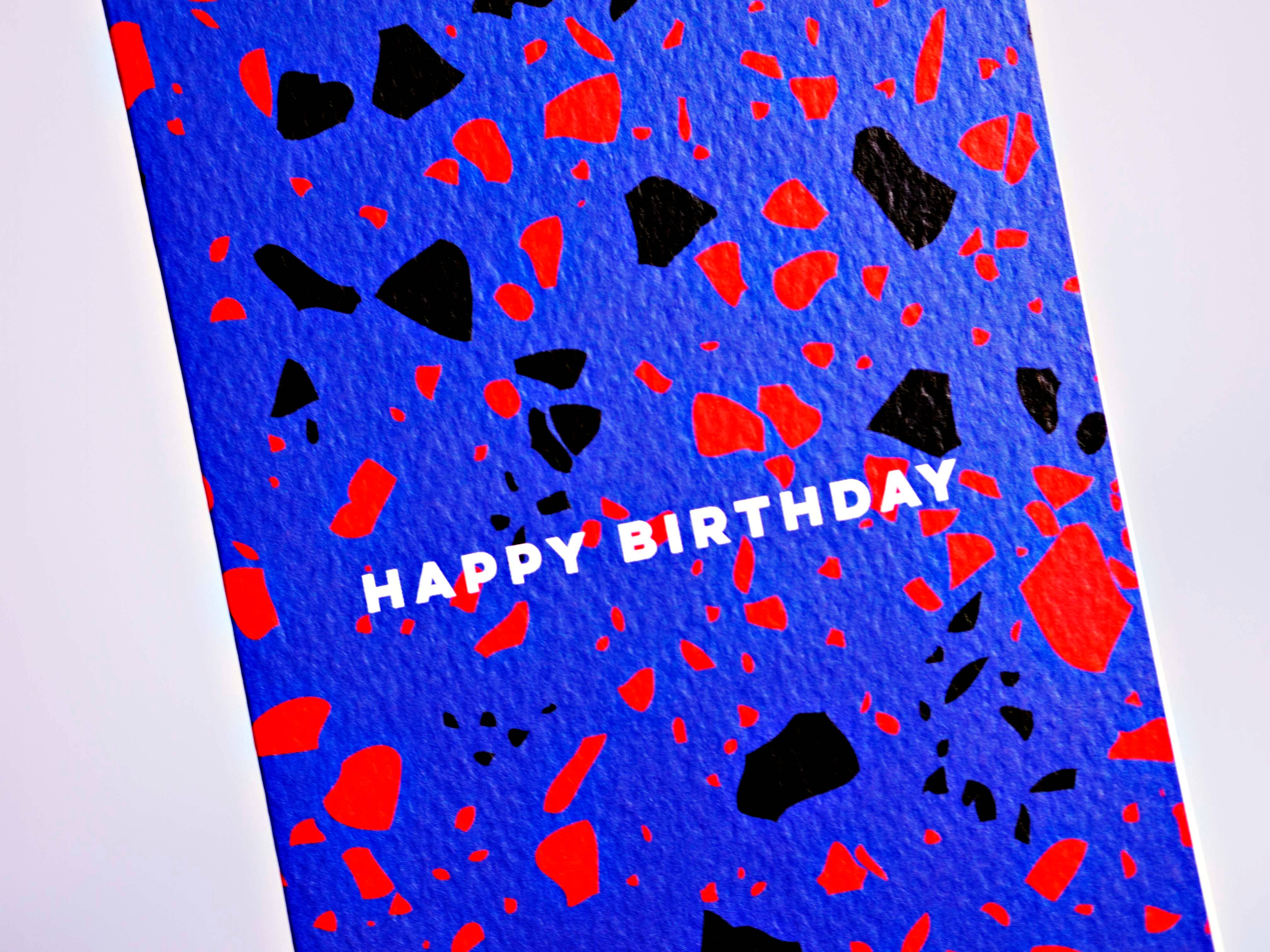 Blue Terrazzo Birthday Card