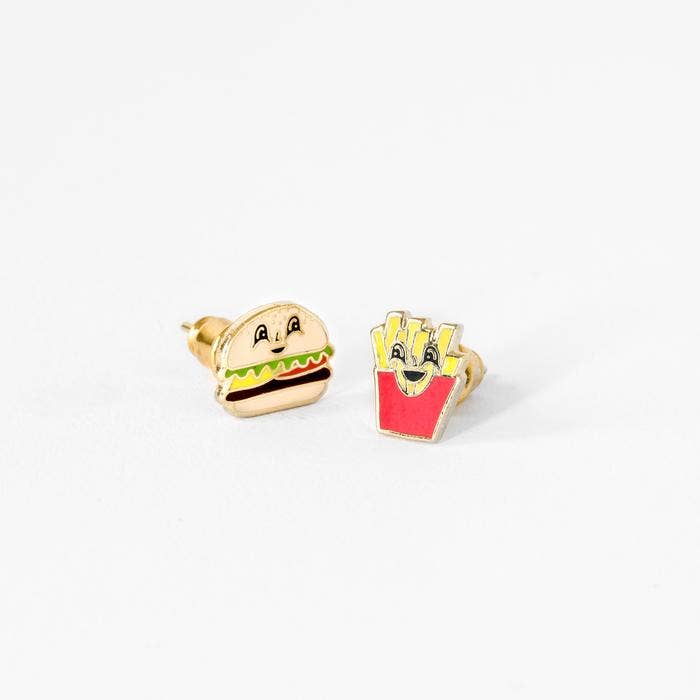 22kt Gold Burgers And Fries Earrings