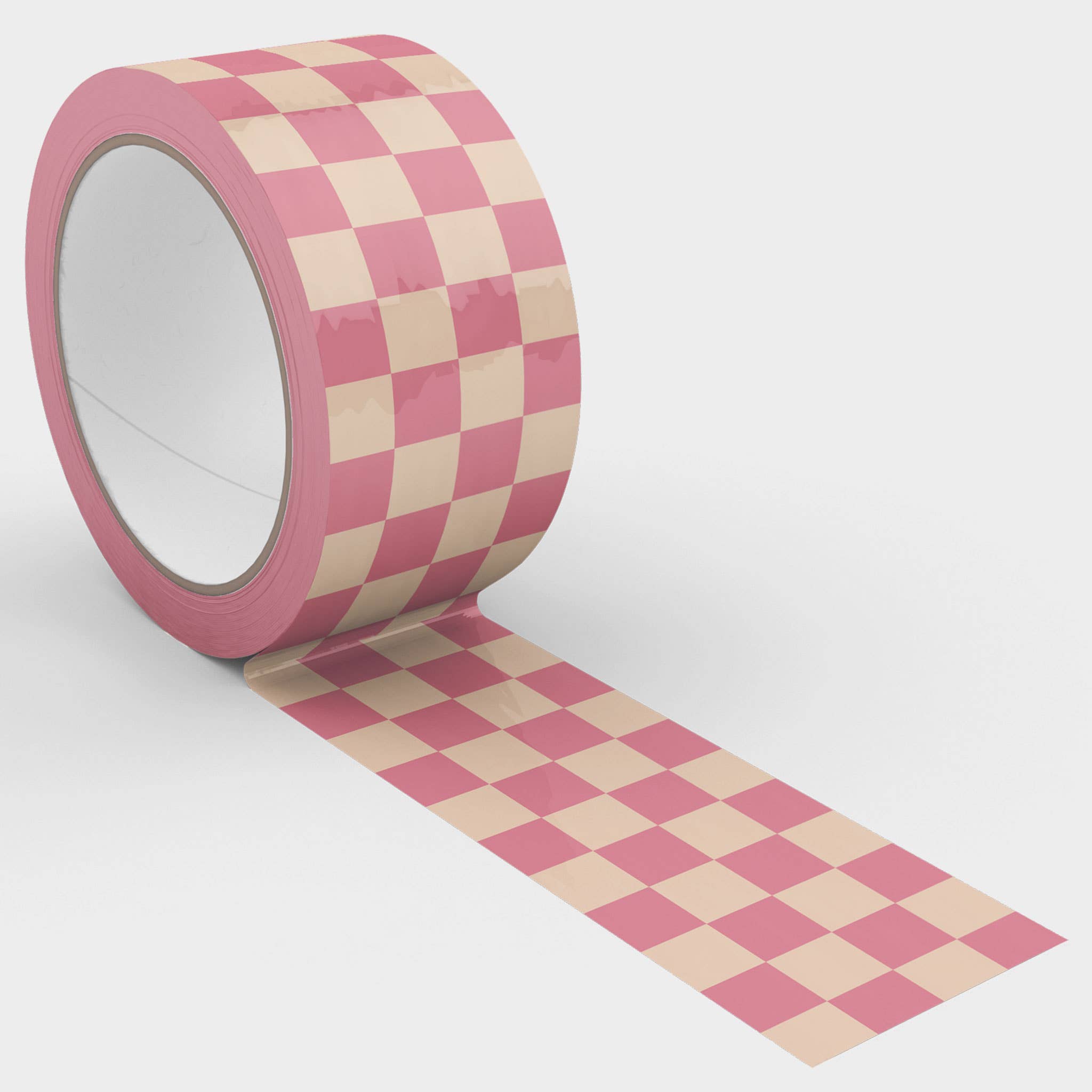 Checkerboard Pattern Shipping Tape - Pink