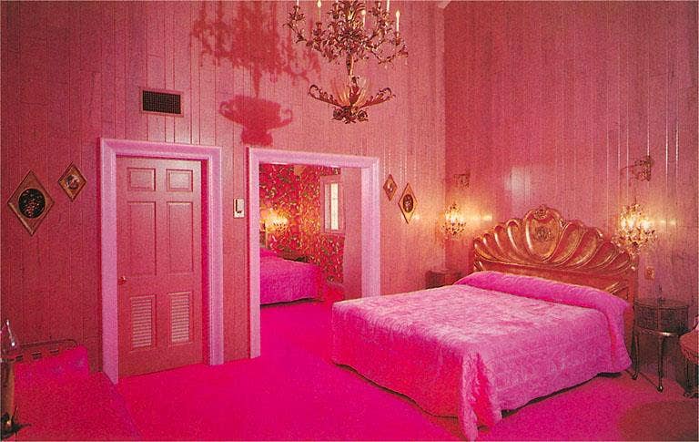 Hot Pink Fantasy Bedroom Postcard
