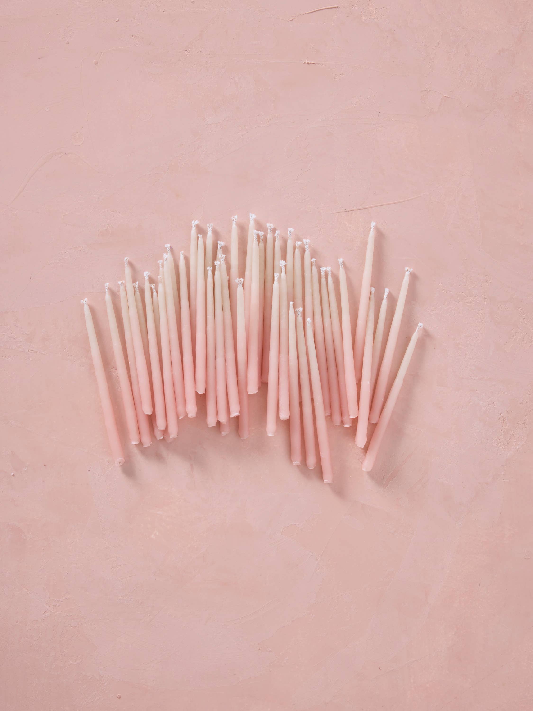 Hand-dipped Beeswax Birthday Candles | Pink Ombré