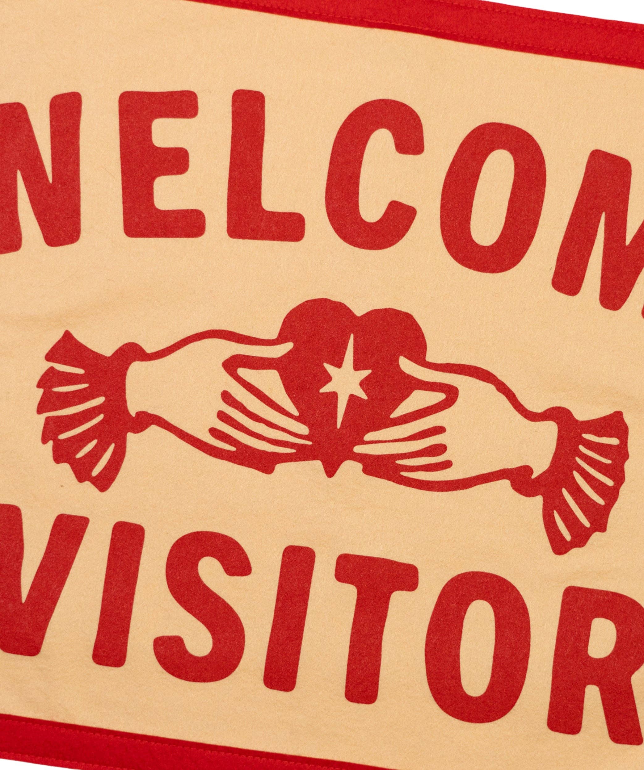 Welcome Visitor Felt Camp Flag