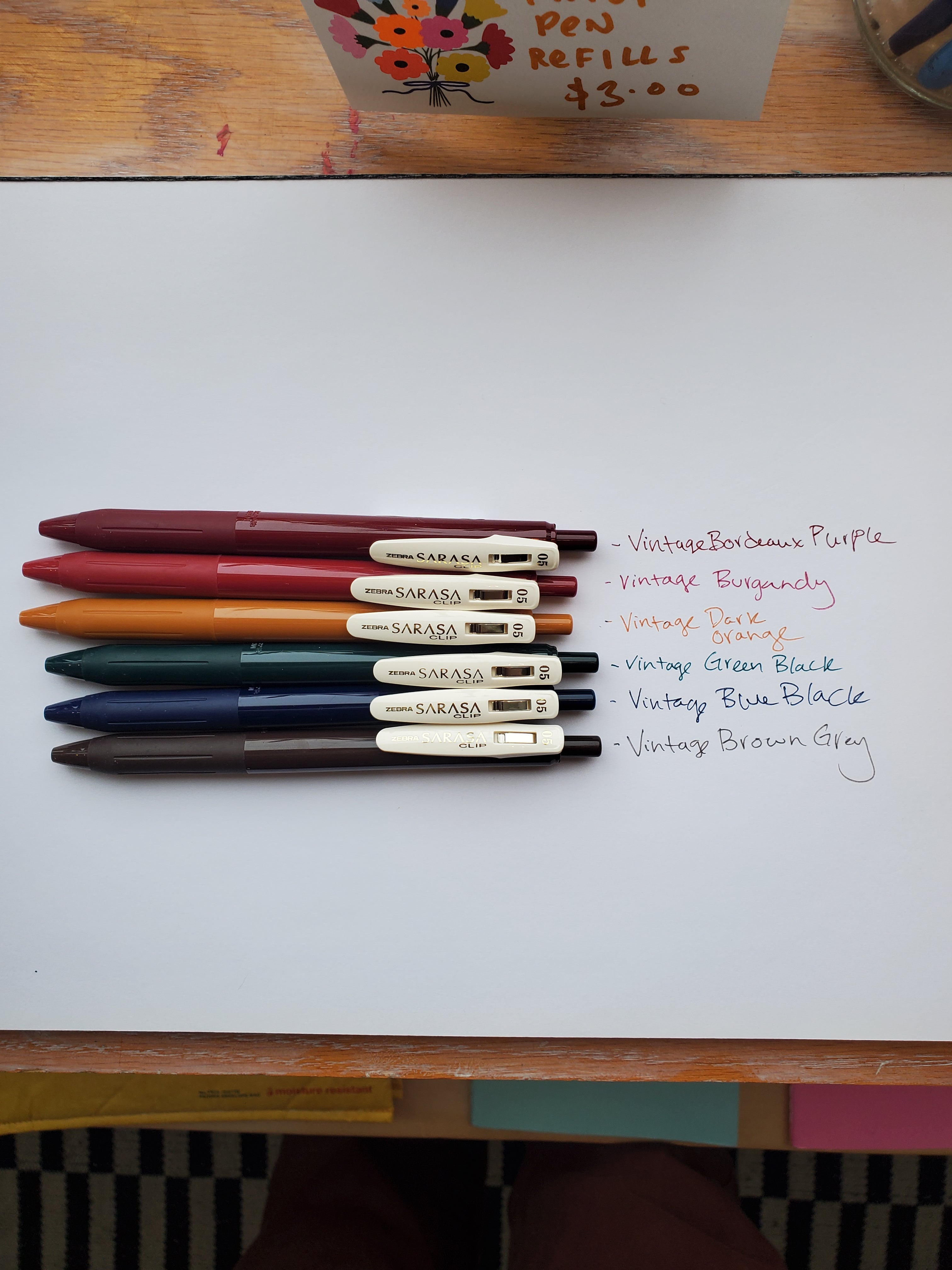 Sarasa Clip 0.5mm Gel Pen / Vintage Colors