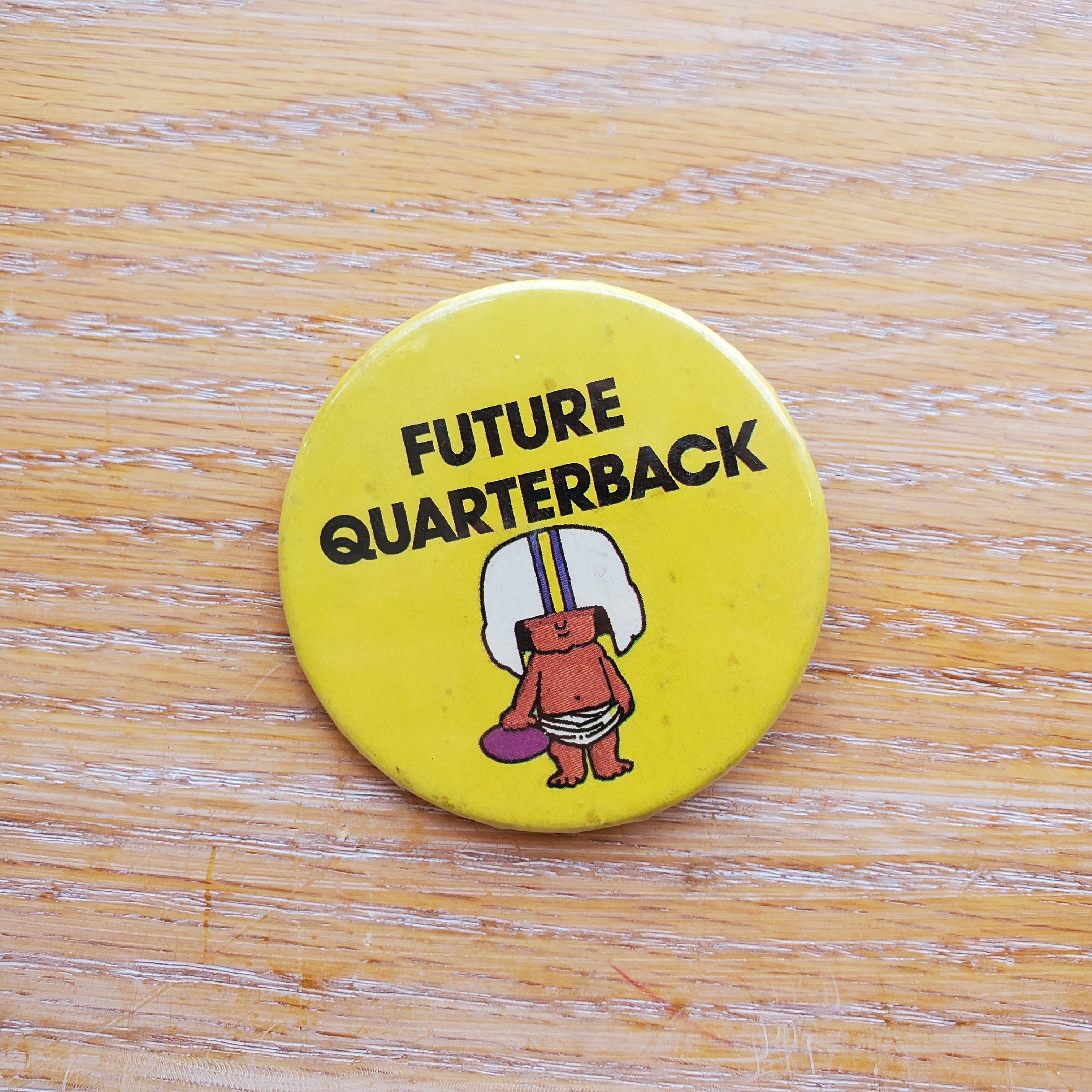 Future Quarterback Vintage Pinback Button