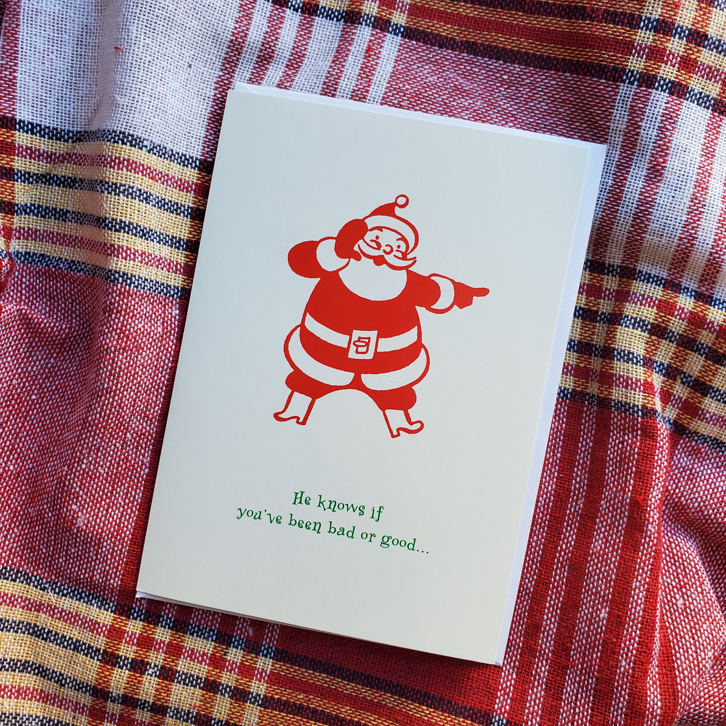 Vintage Santa Bad or Good Card