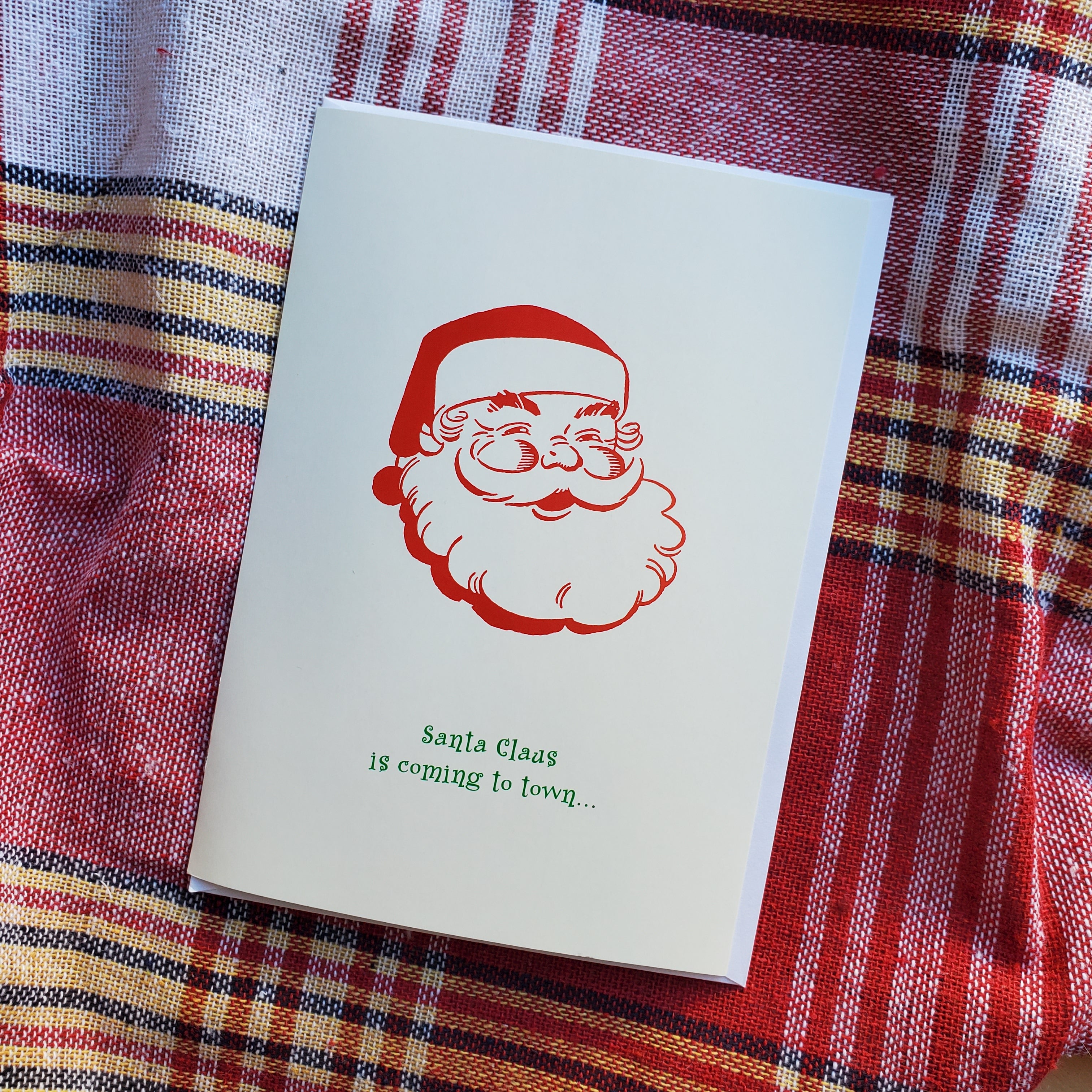 Vintage Santa Claus is Coming to Town Card