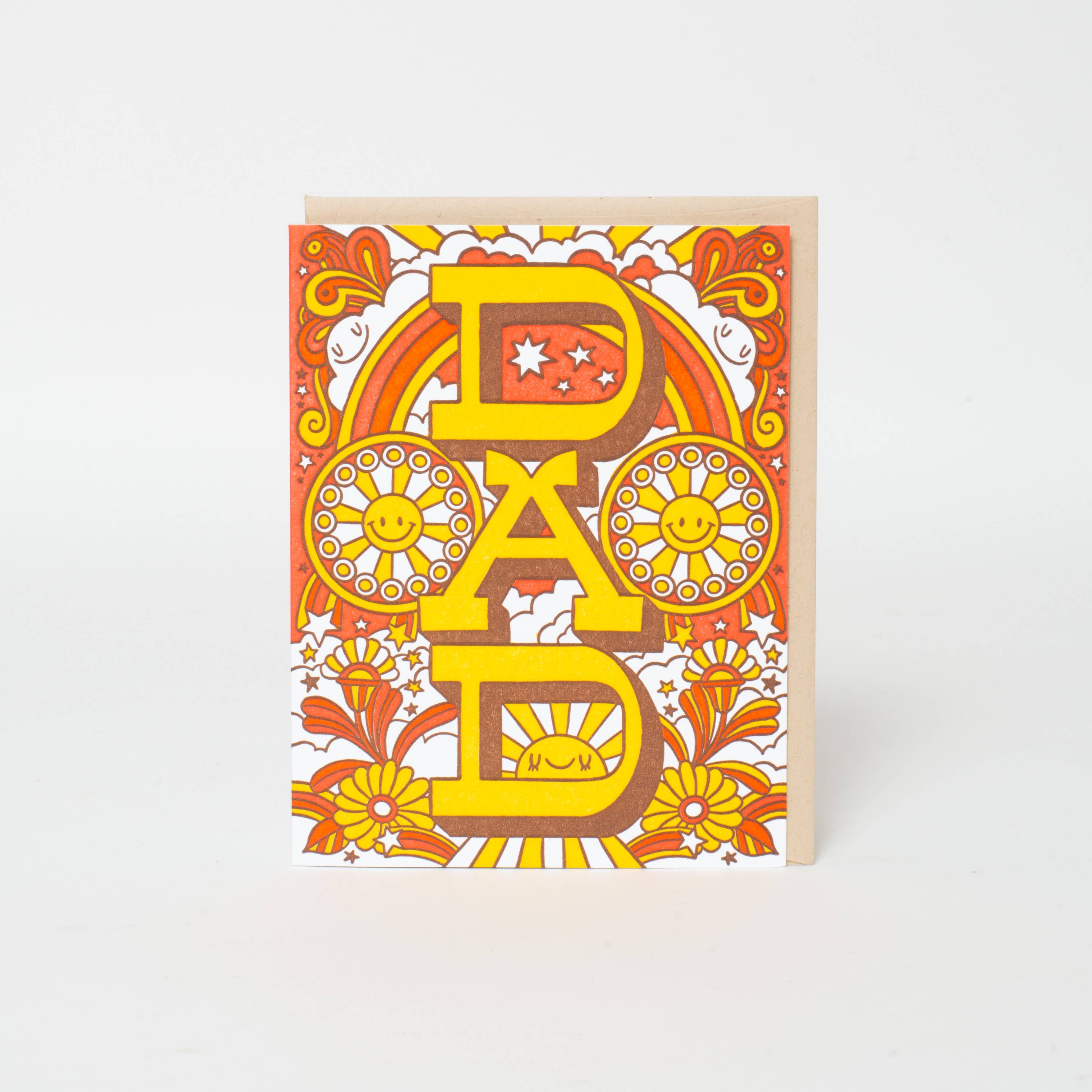 Groovy Father's Day Letterpress Greeting Card