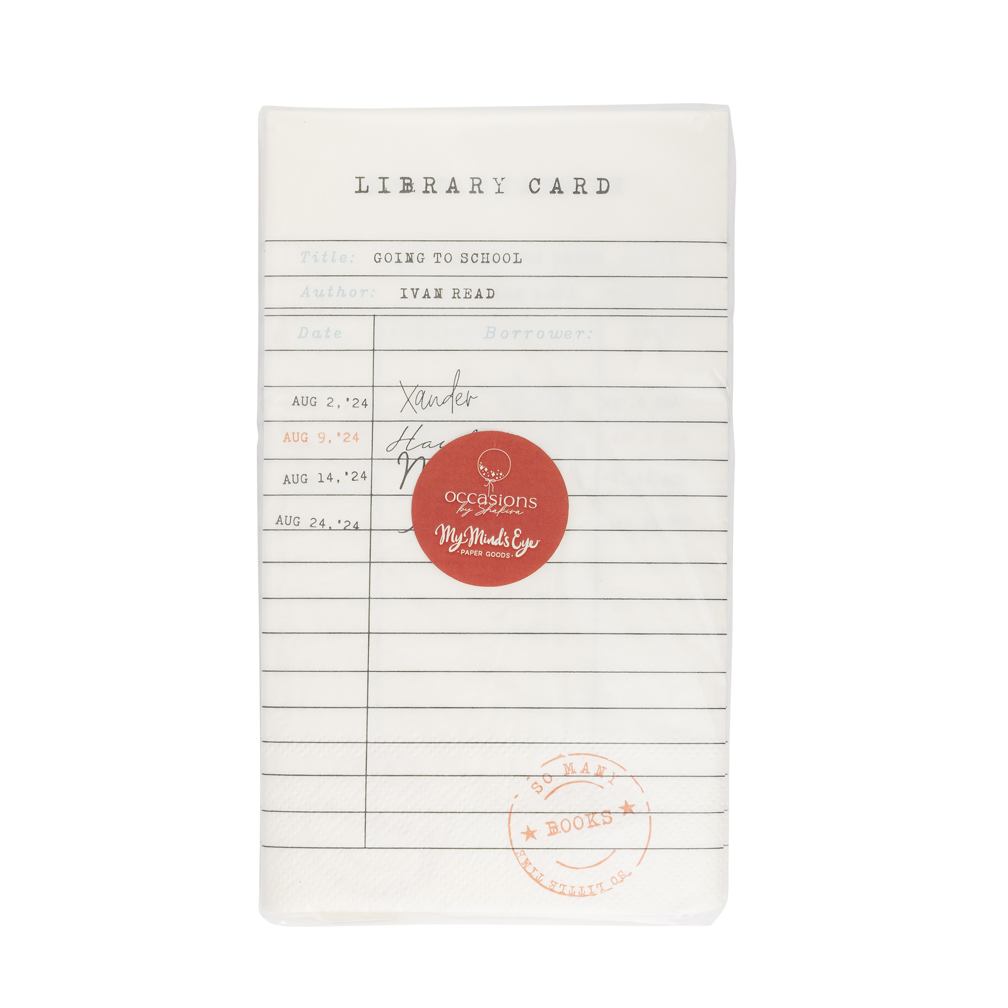 Library Card Dinner Napkin