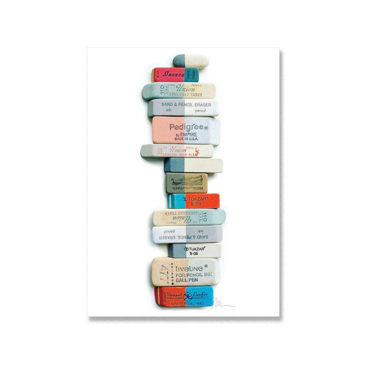 Eraser Arrangement No. 3 Postcard by Lisa Congdon