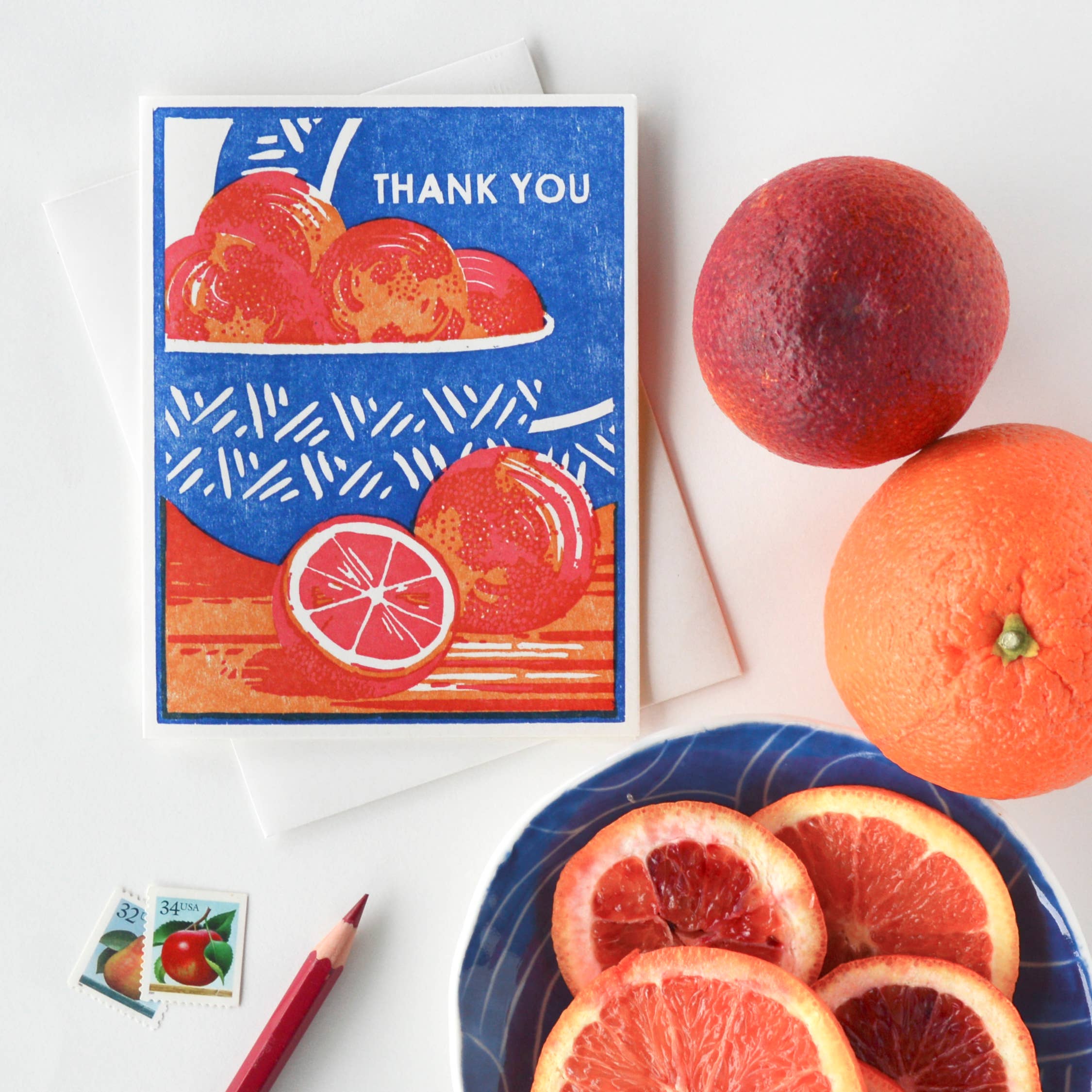 Blood Orange Thank You Card - Boxed Set