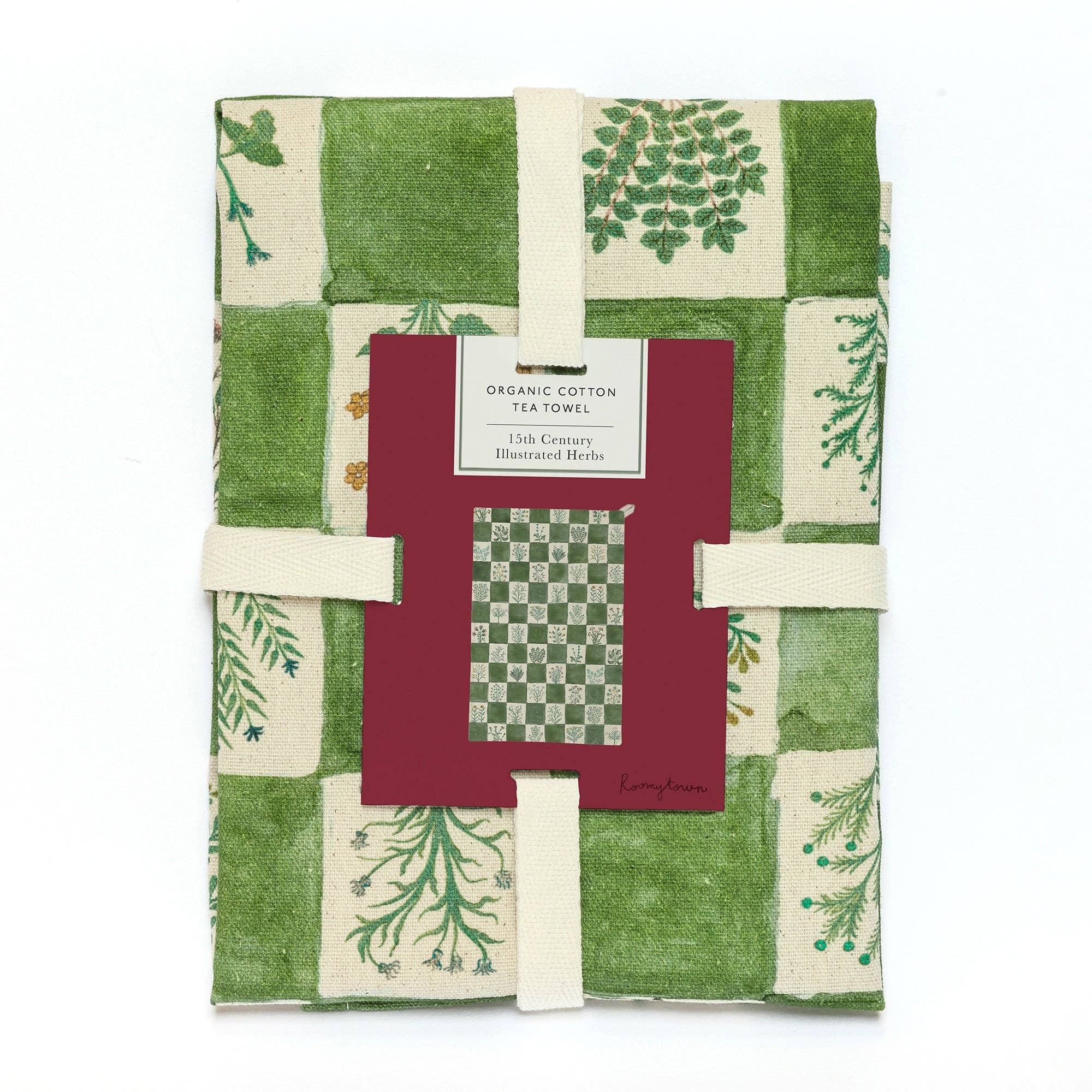 Organic Cotton Tea Towel / 15th Century Illustrated Herbs