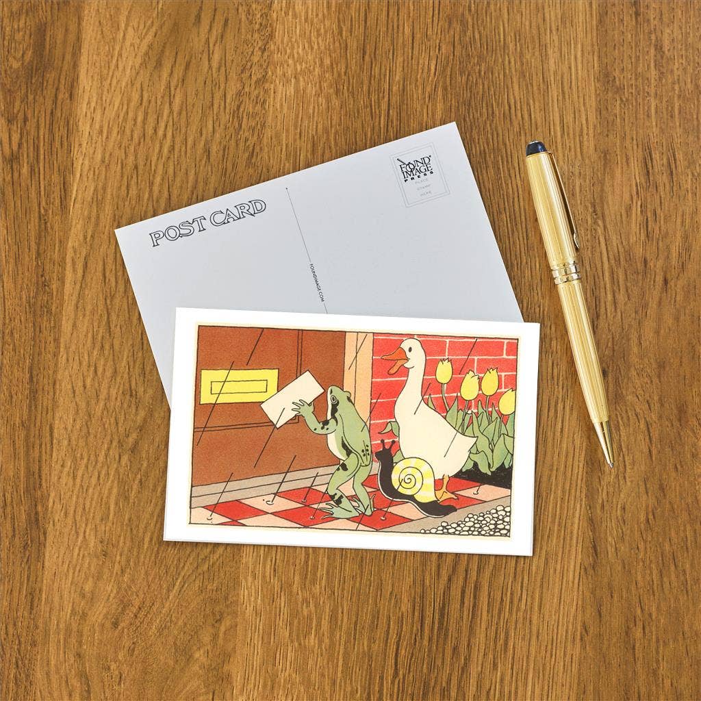 Frog, Snail and Duck with Letter Postcard