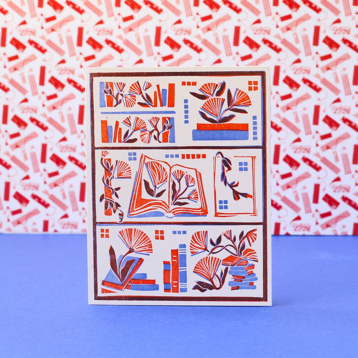Book Flowers Letterpress Card