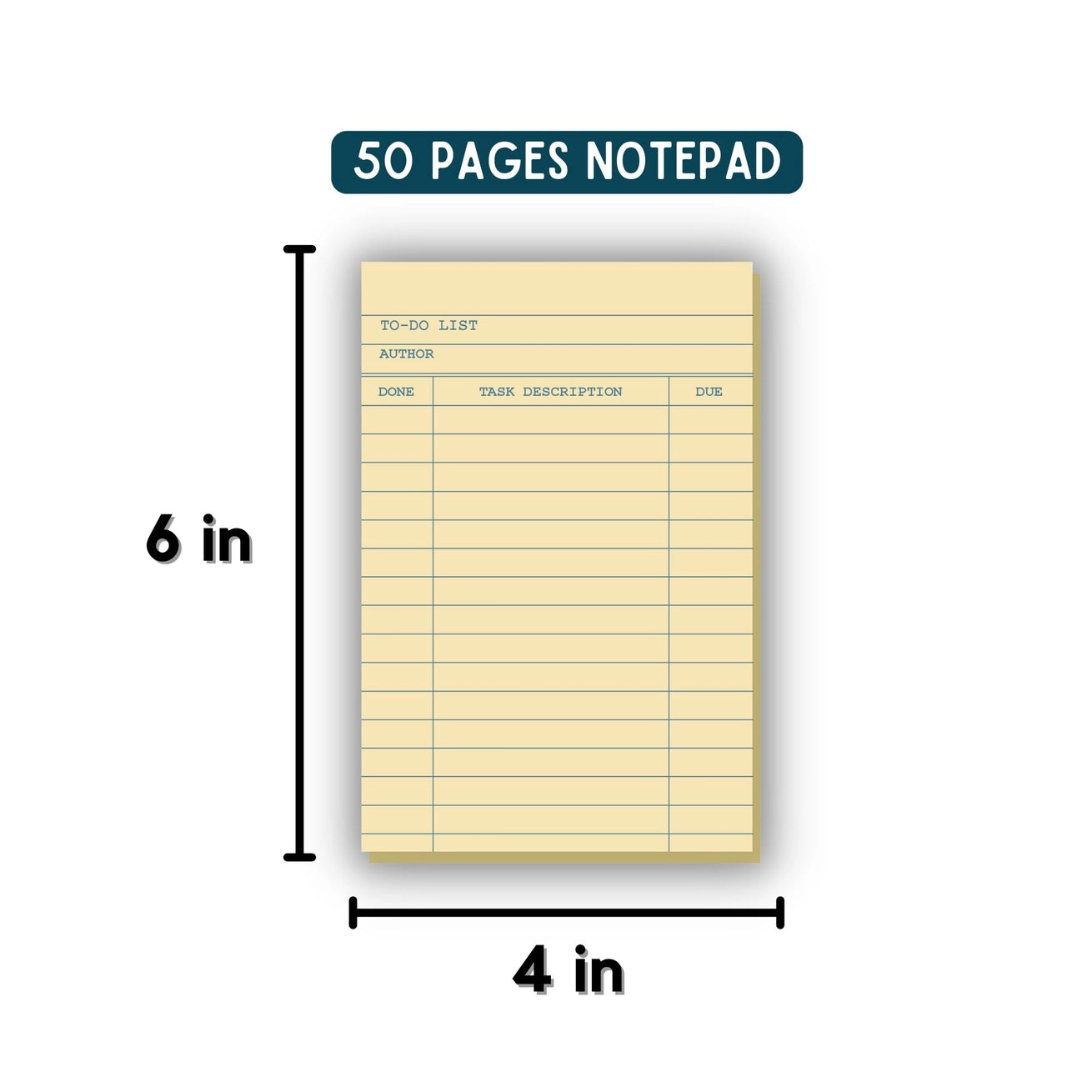 Library Card To-Do List  4 x 6" Notepad
