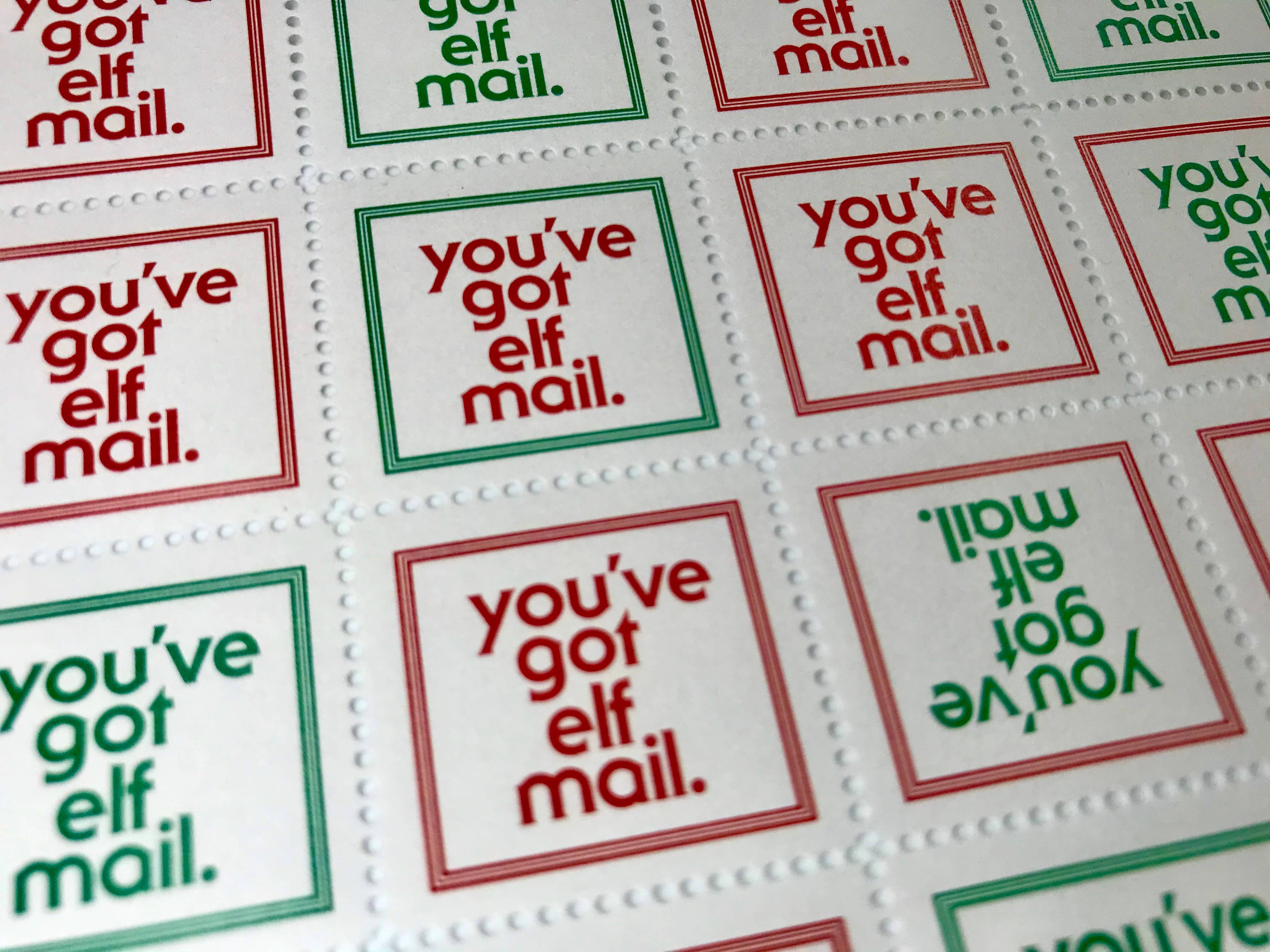 You've Got Elf Mail - Lick & Stick Stamps