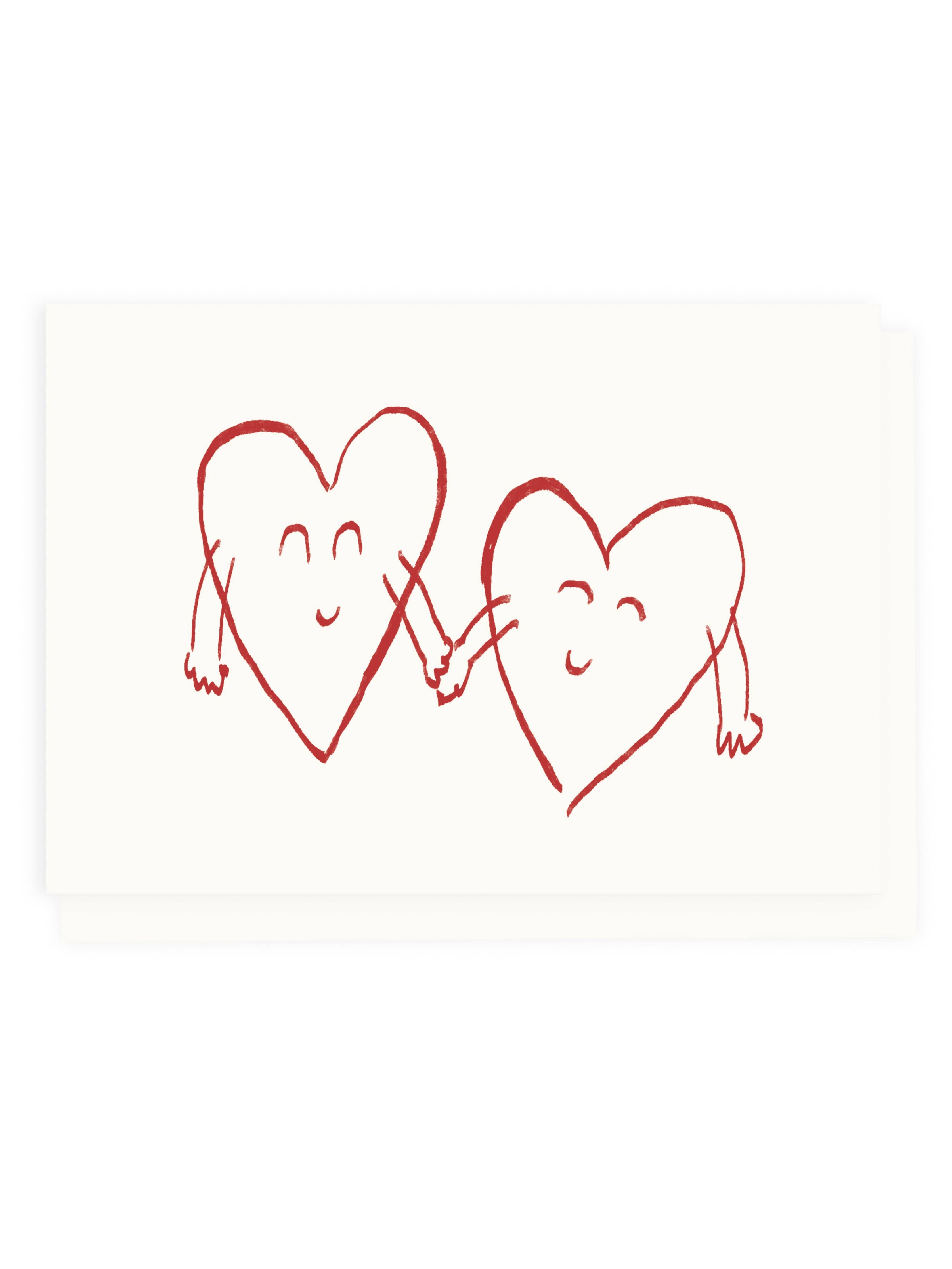 Two Hearts Risograph Card