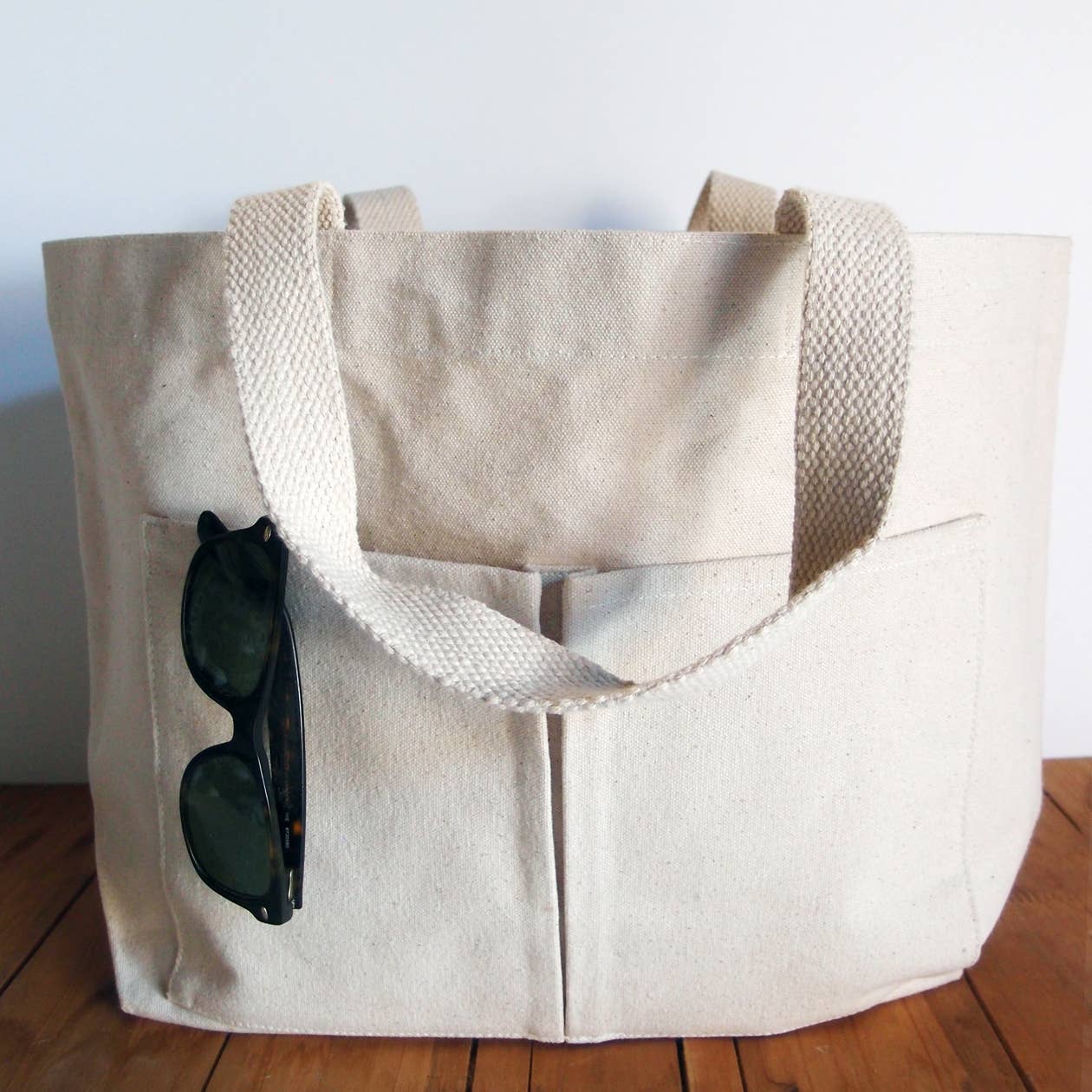 Organic Cotton Heavyweight Canvas Tote with Pockets Small